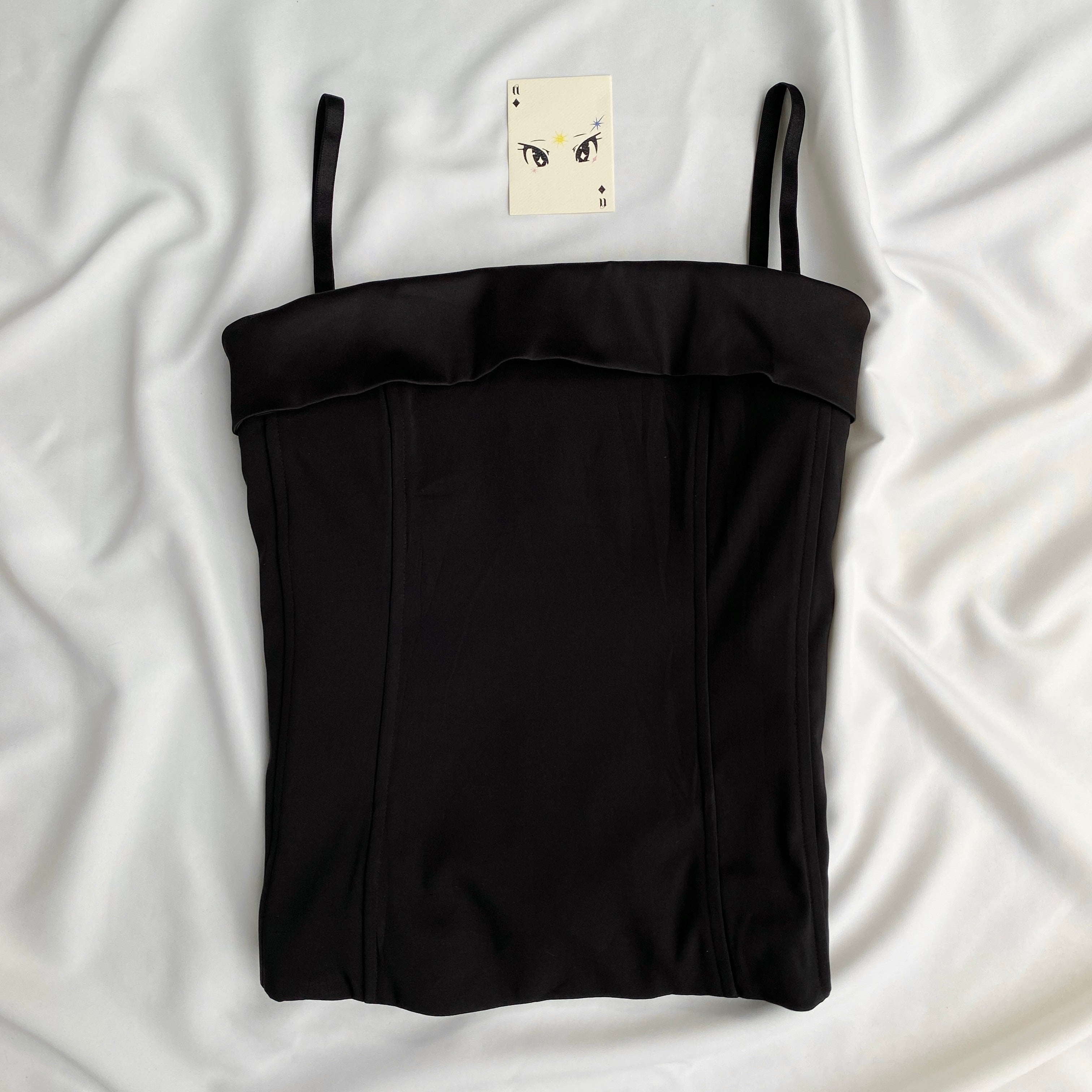 BLACK FOLD-OVER CORSET FROM HM (Bust : 34-36, Upper Waist : 29-34)