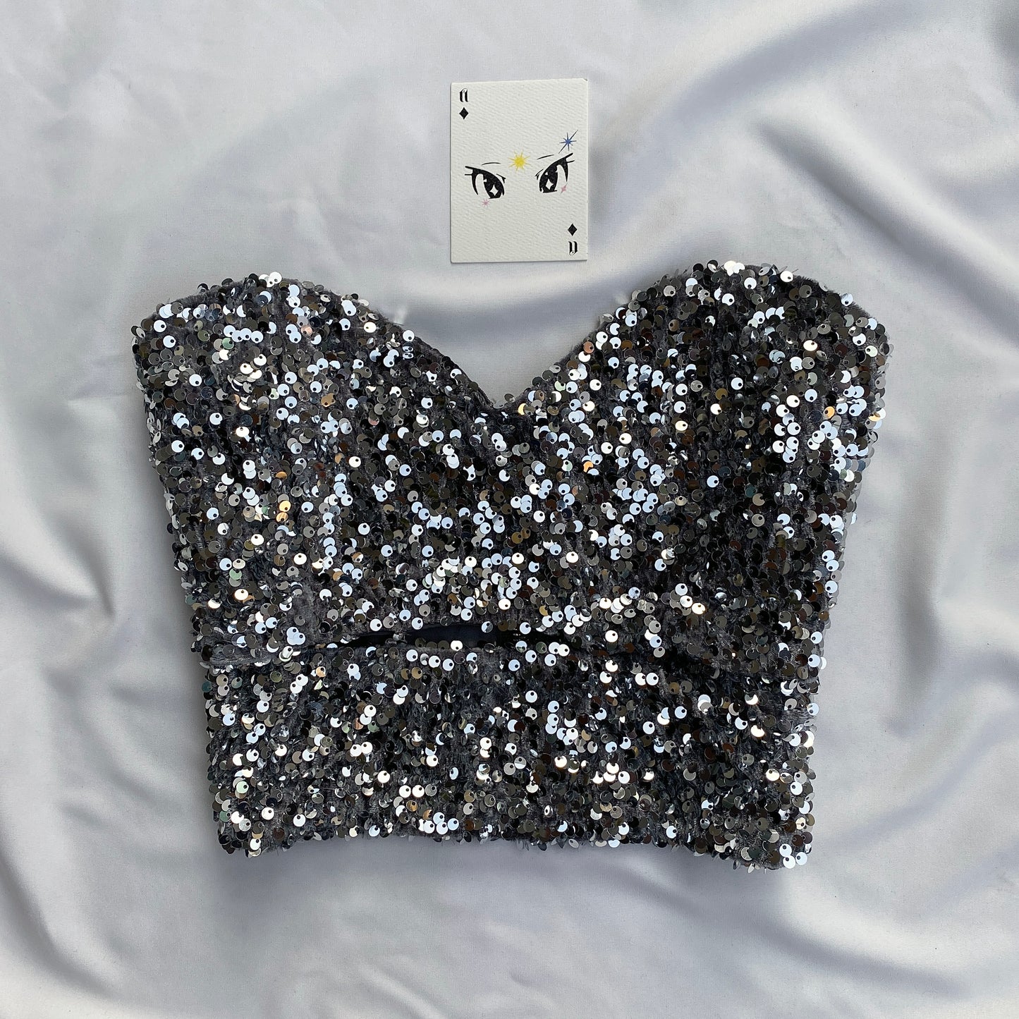 GREY SEQUINNED TOP (Bust : 30-34, Upper Waist : 24-28)