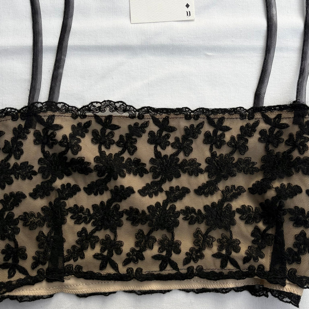 BLACK EMBROIDERED TOP (Bust : 34-36)