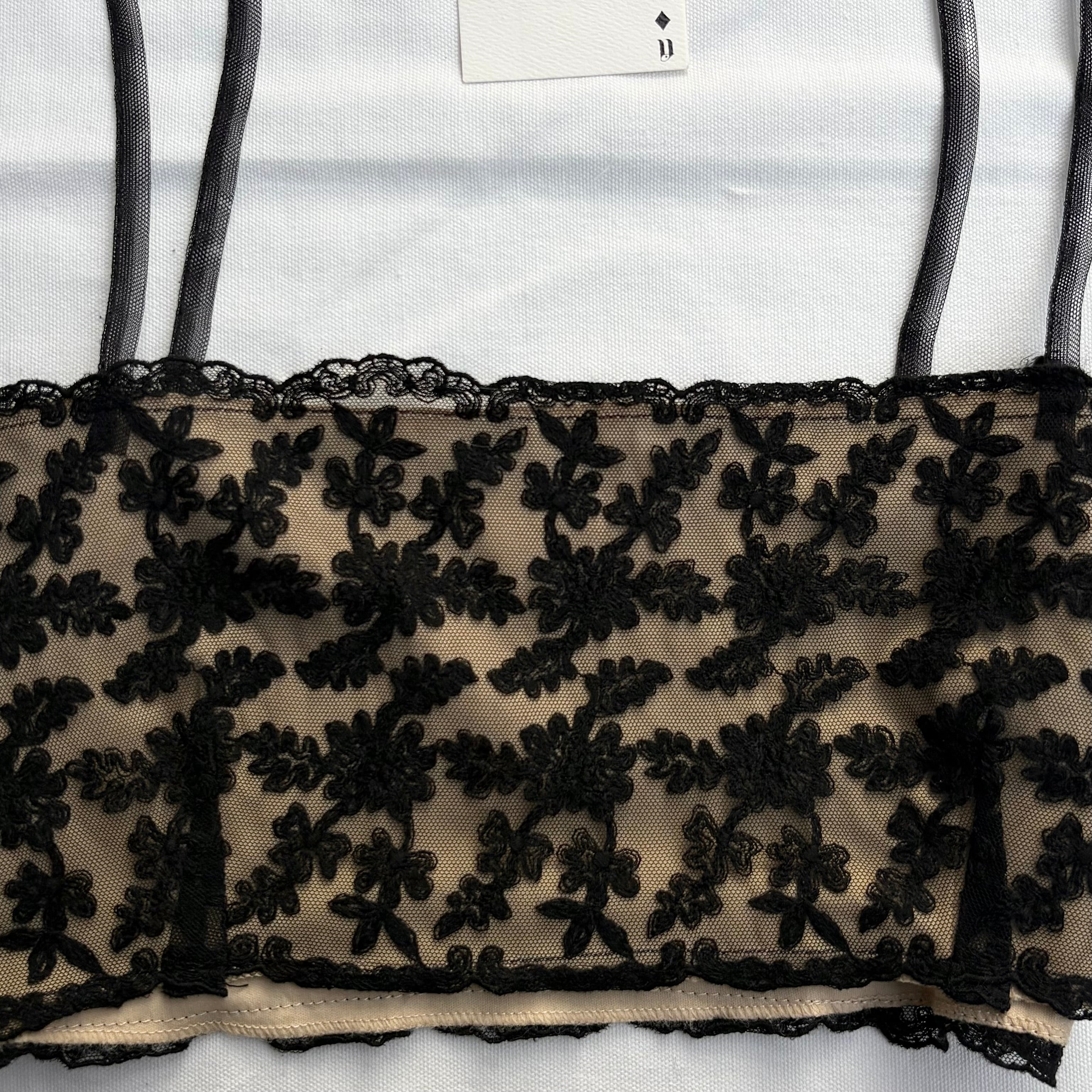 BLACK EMBROIDERED TOP (Bust : 34-36)