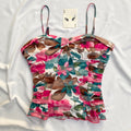 FLORAL RUCHED CORSET (Bust : 32-34, Upper Waist : 26-32)