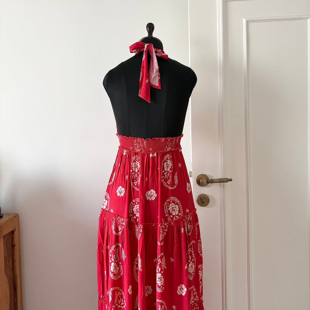 RED HALTER MAXI DRESS (Multiple sizes available)