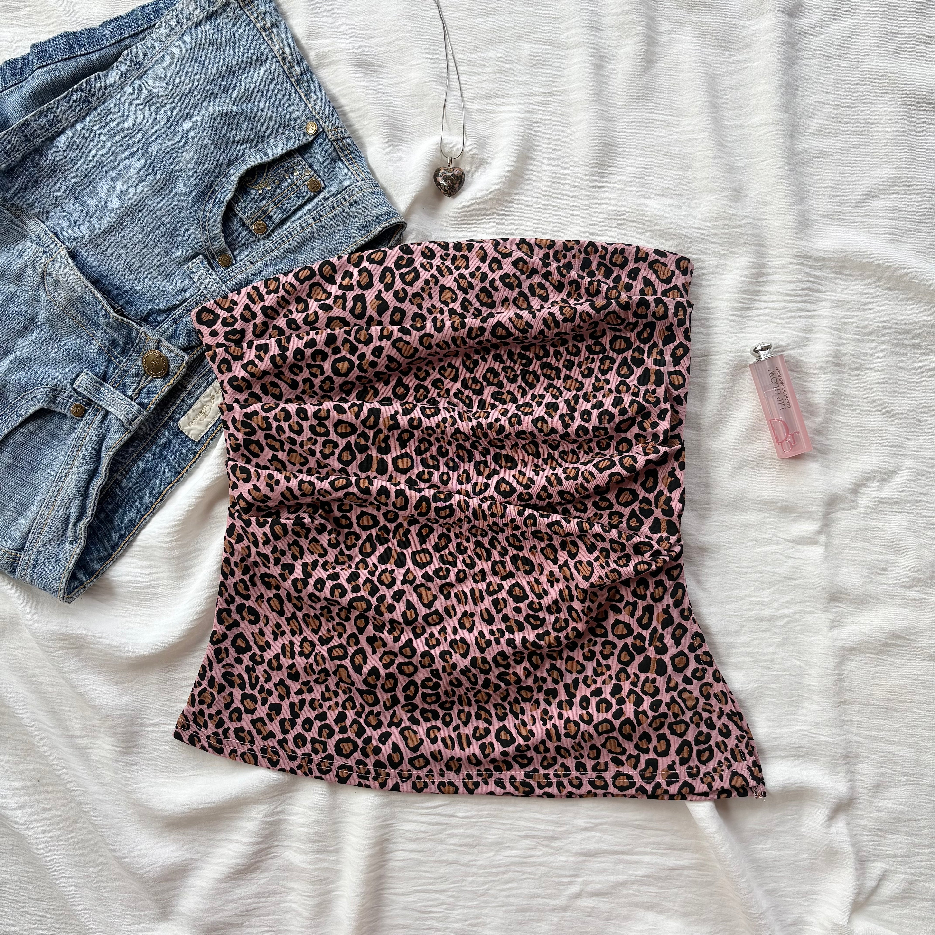 PINK CHEETAH TOP (Bust : 30-34, Upper Waist : 26-32)