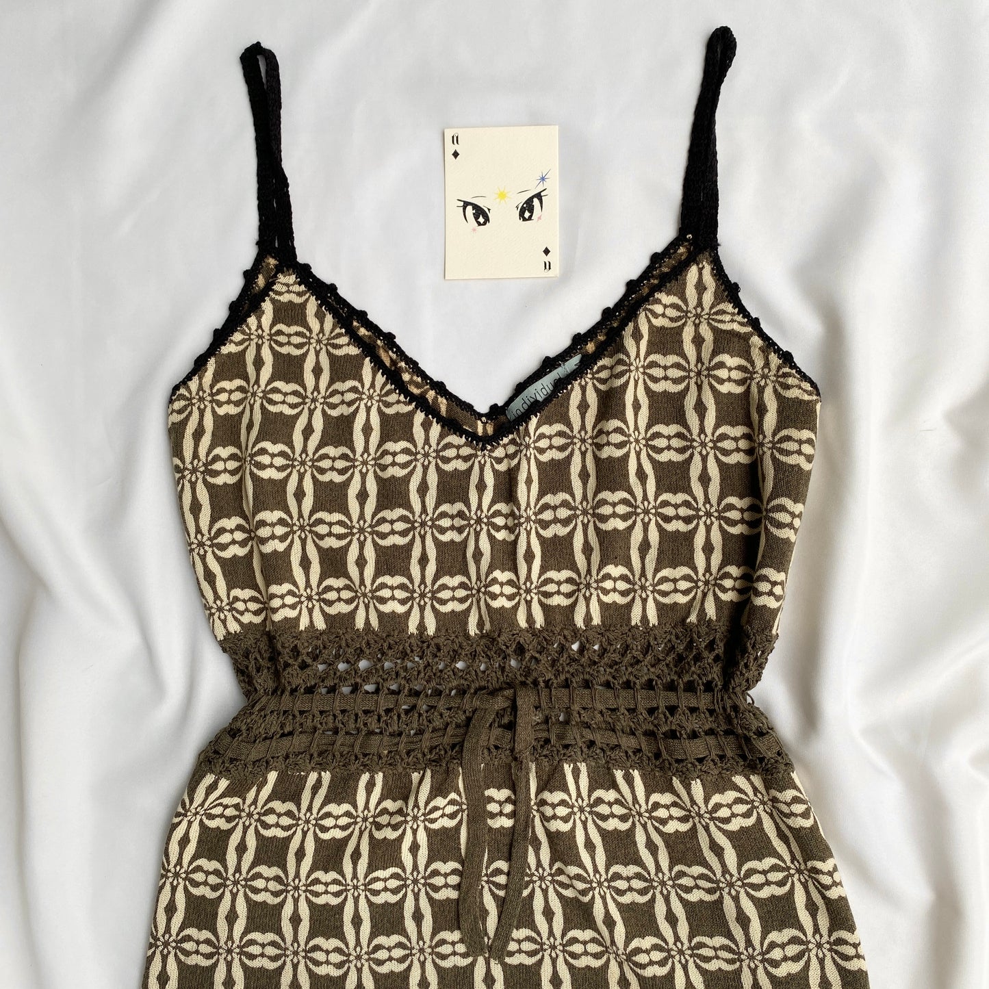 BROWN BABYDOLL TOP WITH CROCHET DETAIL (Bust : 34-36, Upper Waist : 26-34)