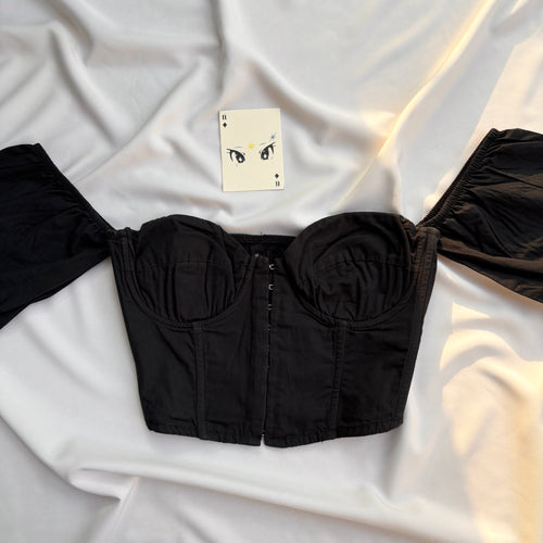 BLACK OFF SHOULDER CORSET (Bust : 28-32, Upper Waist : 23-26)