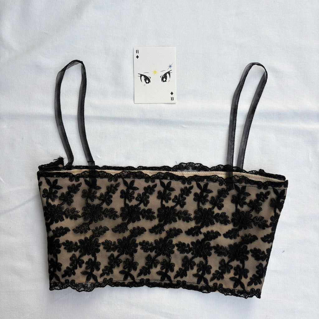 BLACK EMBROIDERED TOP (Bust : 34-36)