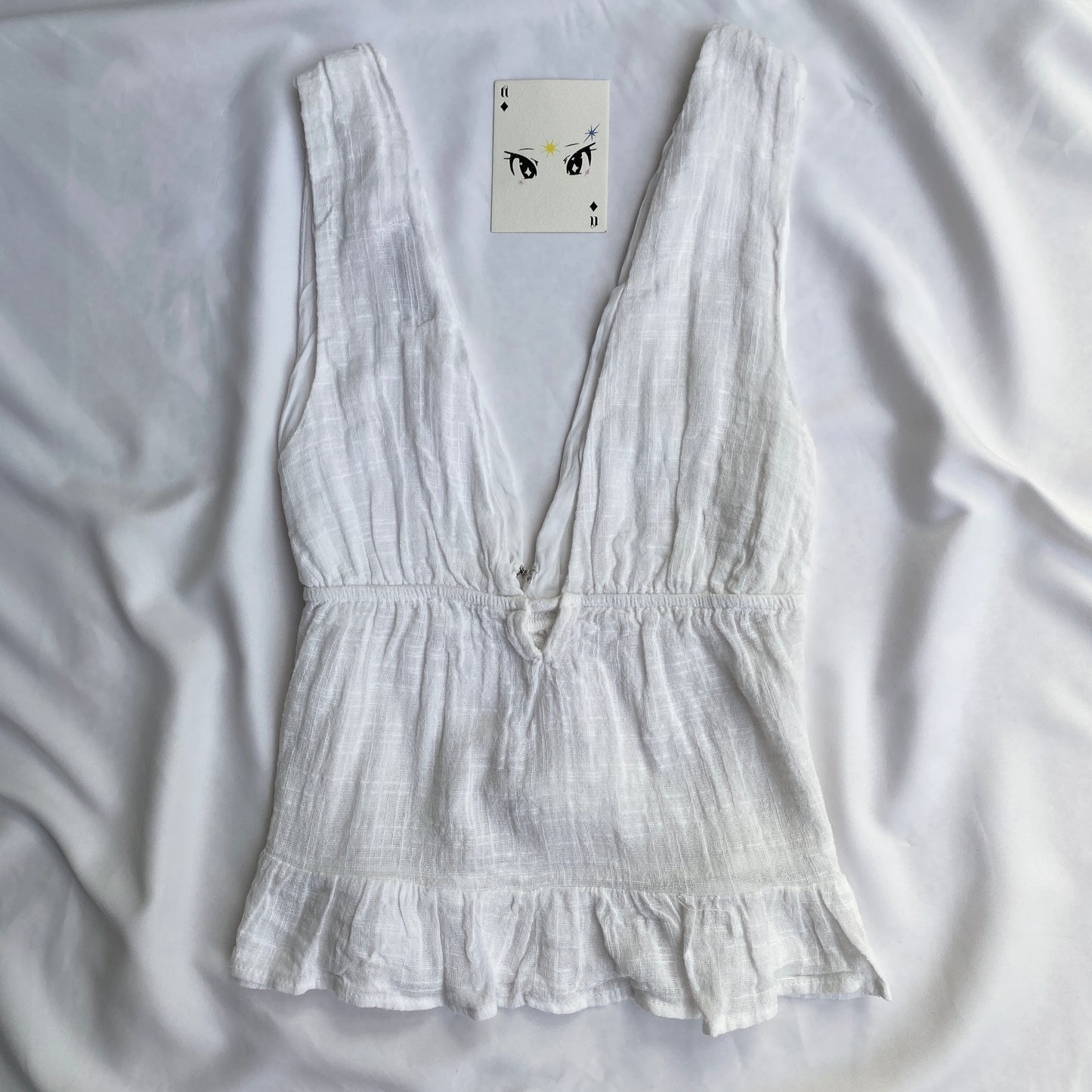 WHITE BABYDOLL TOP FROM PULL AND BEAR (Bust : 28-32, Upper Waist : 24-28)