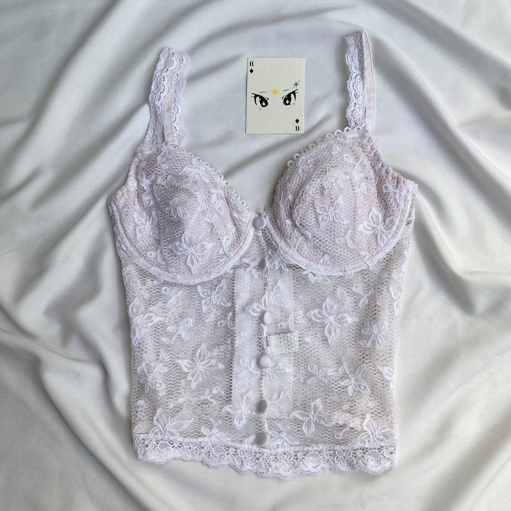 WHITE CORSET FROM ETAM (Bust : 32D/34C/36B, Upper Waist : 25-30)
