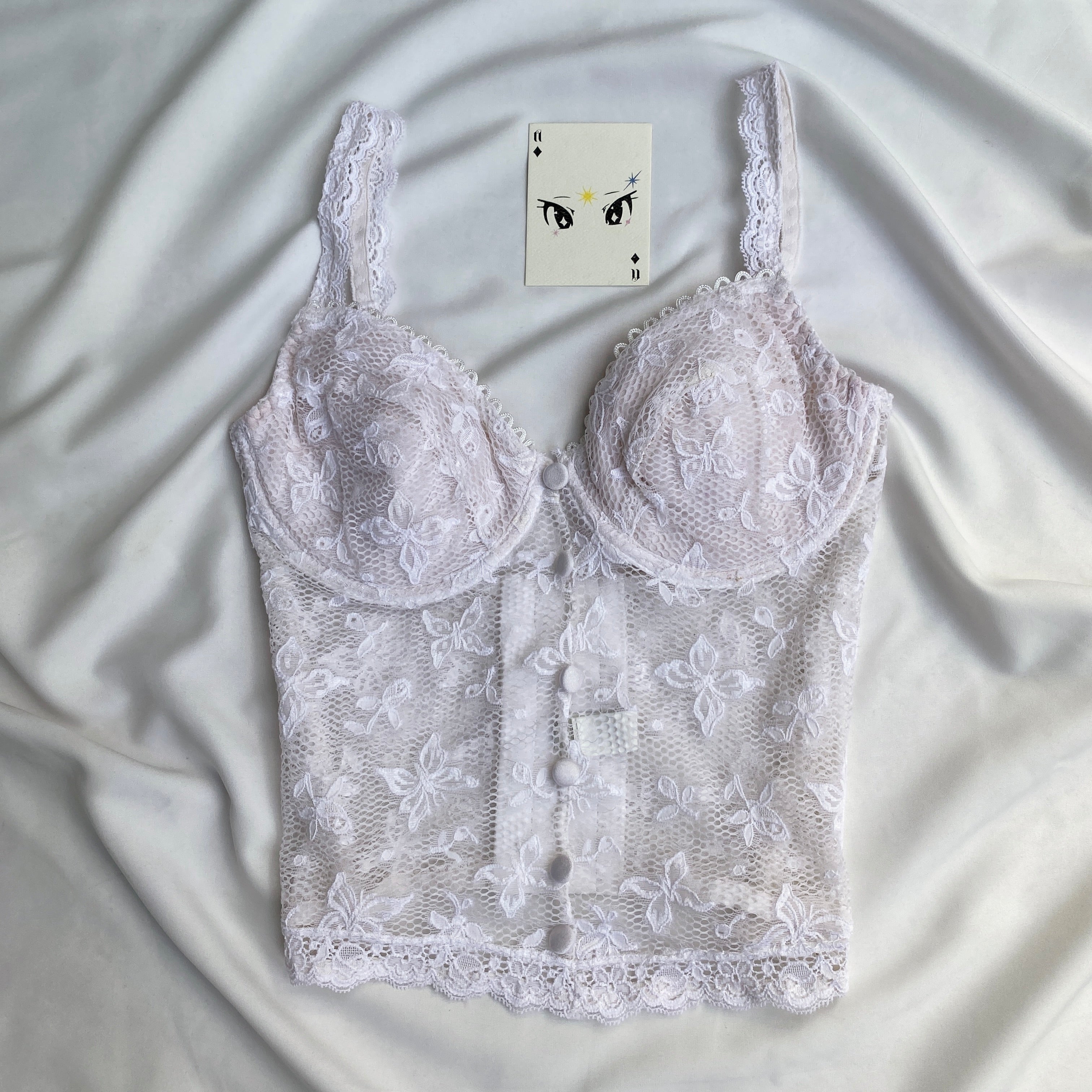 WHITE CORSET FROM ETAM (Bust : 32D/34C/36B, Upper Waist : 25-30)