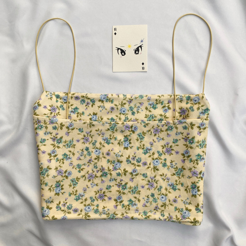YELLOW FLORAL TOP (Bust : 30-34, Upper Waist : 26-32)