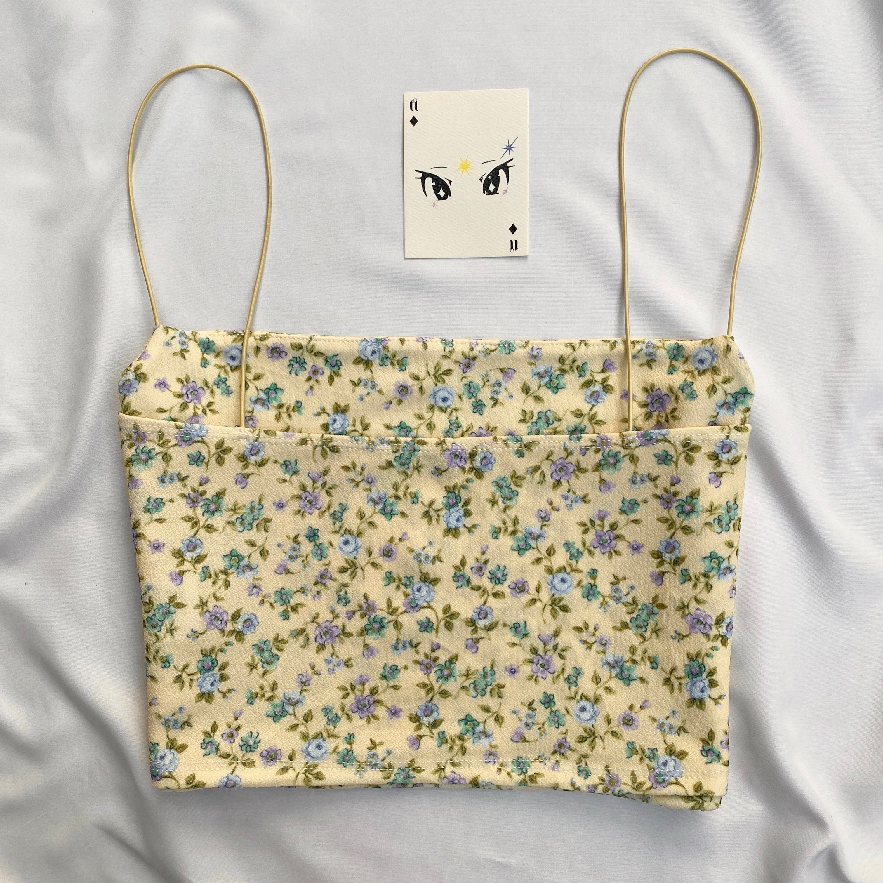 YELLOW FLORAL TOP (Bust : 30-34, Upper Waist : 26-32)