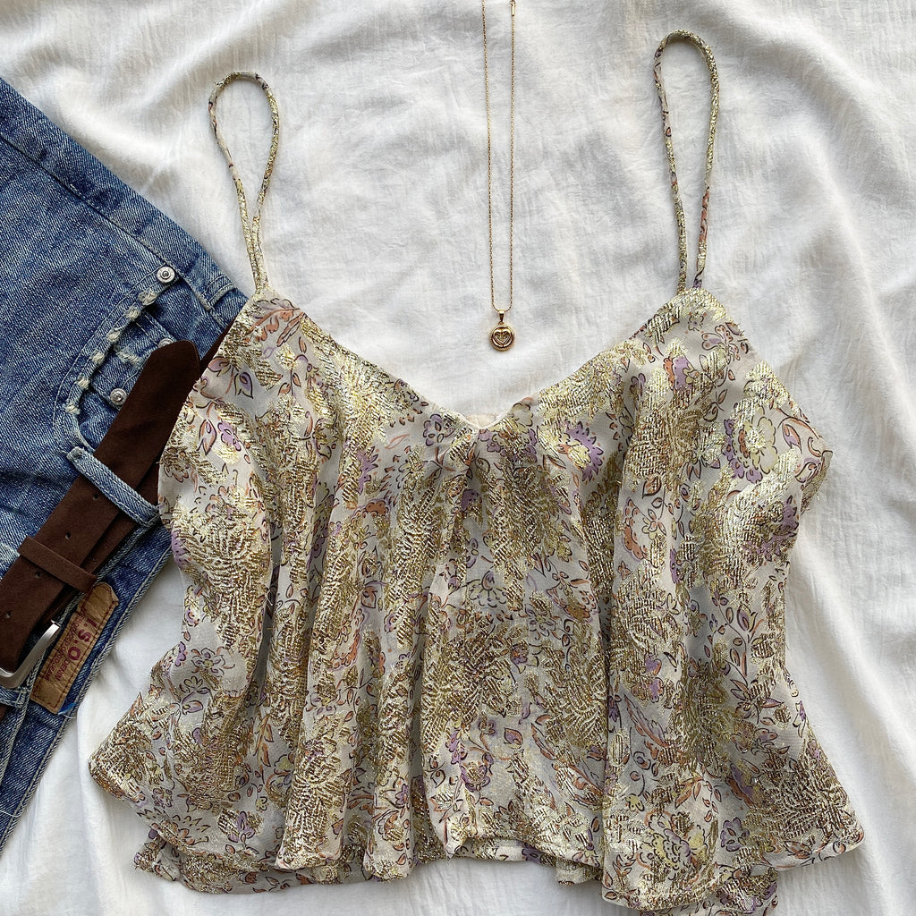 METALLIC THREAD TOP FROM ZARA (Sizes available)