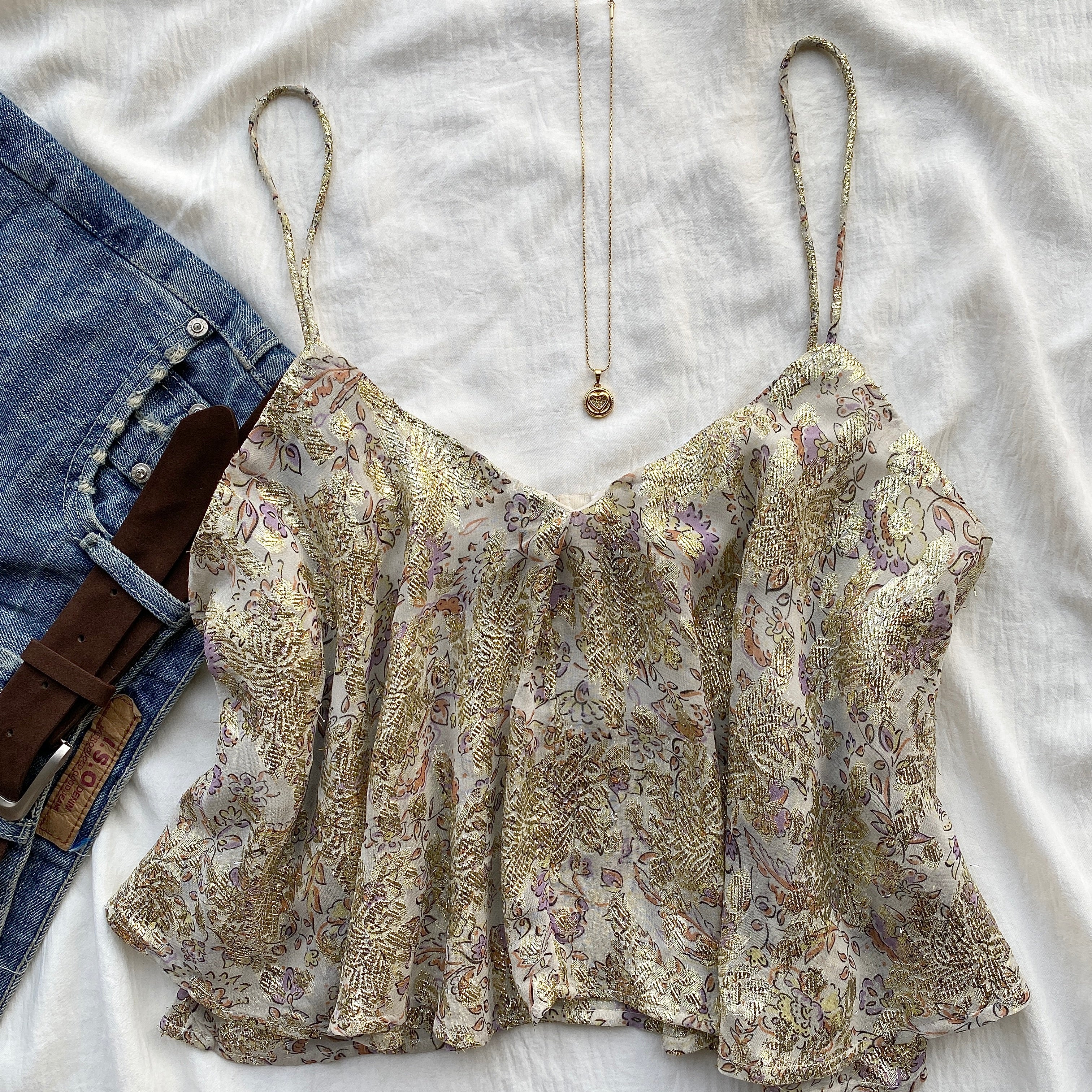 METALLIC THREAD TOP FROM ZARA (Sizes available)