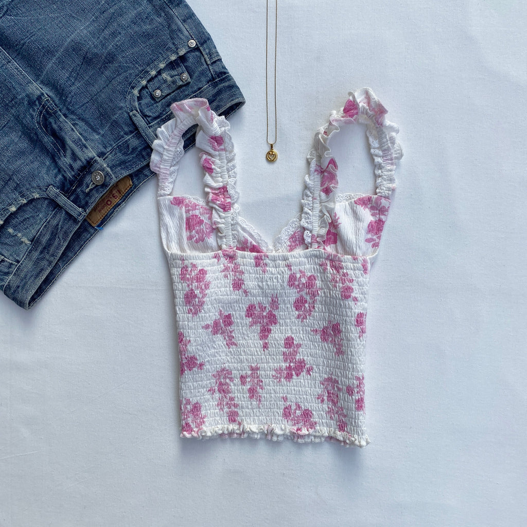 PINK FLORAL CAMI TOP FROM URBAN OUTFITTERS (Sizes available)
