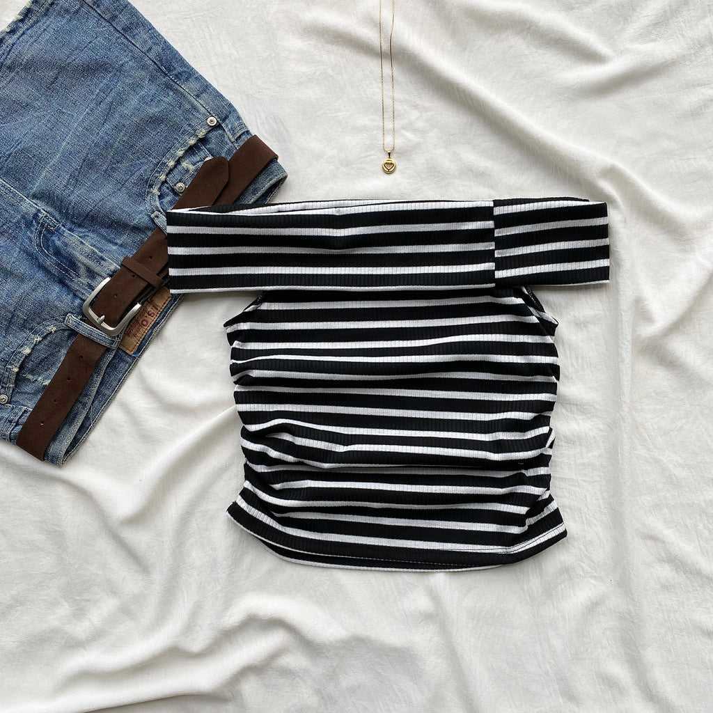 STRIPED OFF SHOULDER TOP (Bust : 28-32, Upper Waist : 24-28)