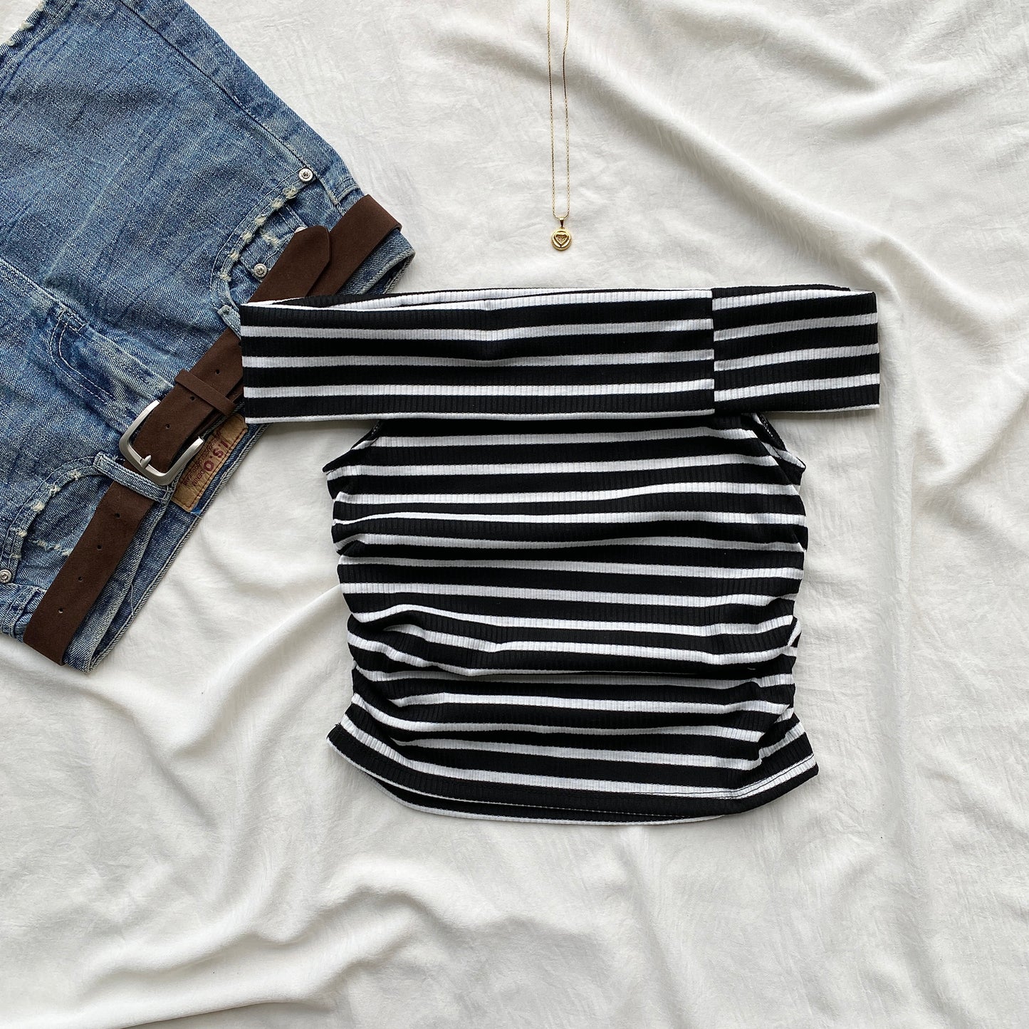 STRIPED OFF SHOULDER TOP (Bust : 28-32, Upper Waist : 24-28)