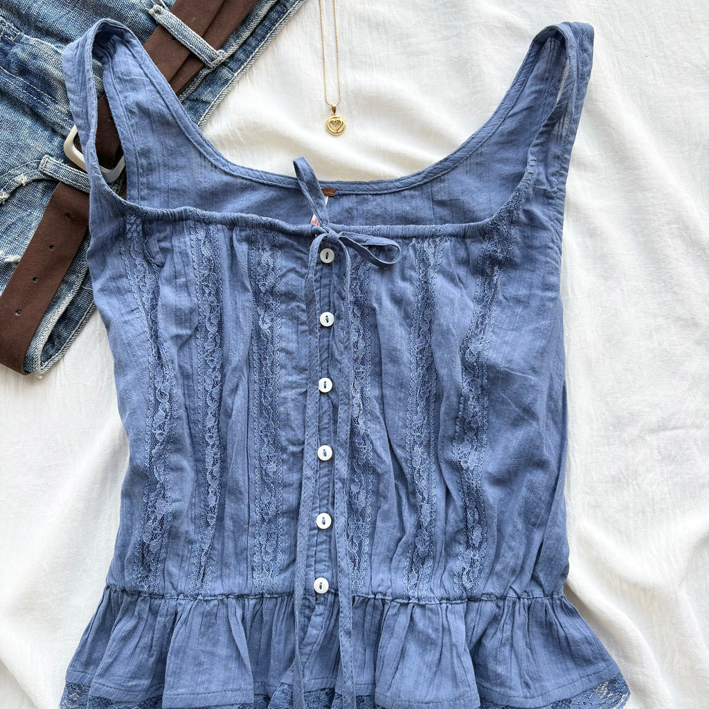 BLUE LACE TOP FROM FREE PEOPLE (Two sizes)