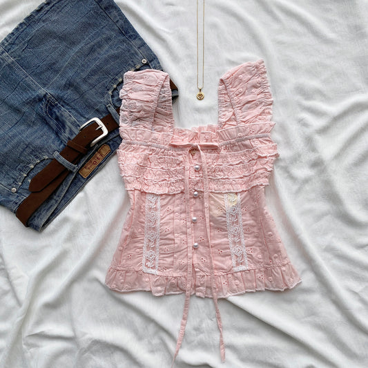 MIMI TOP IN PINK (Bust : 28-34, Upper Waist : 23-29)