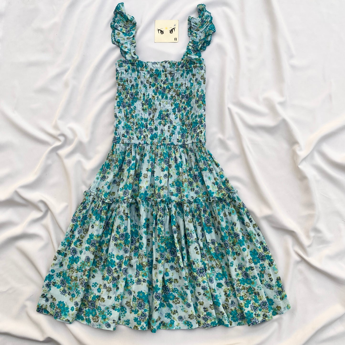 BLUE FLORAL DRESS (XS/S)
