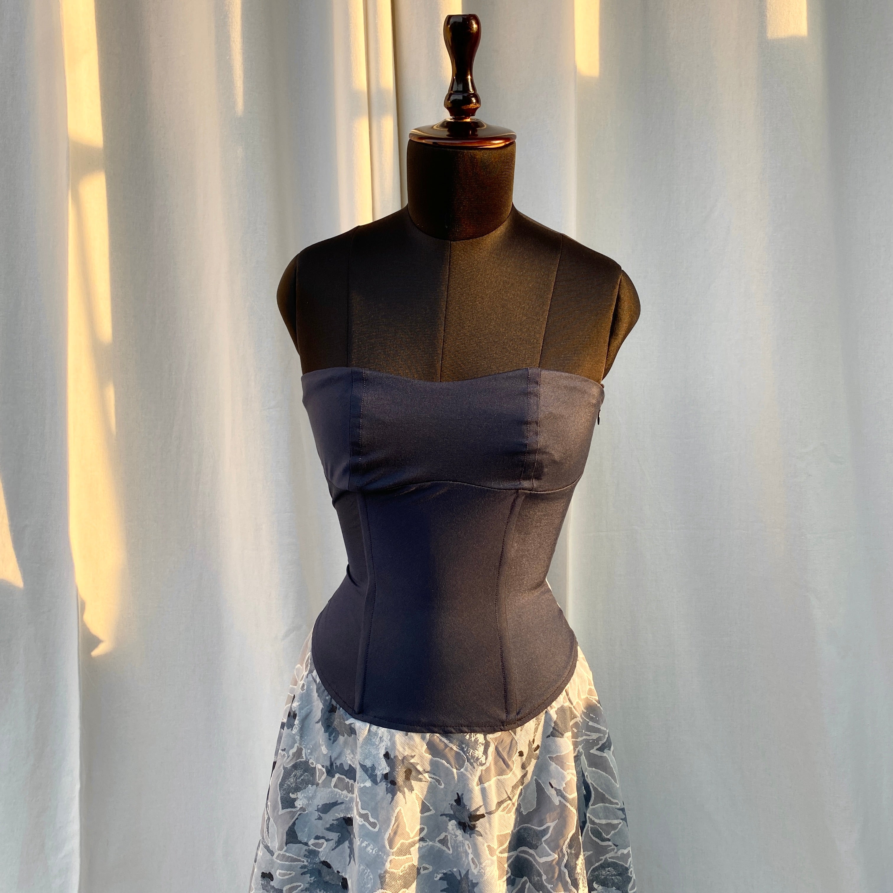 BLUE CORSET DRESS (Bust : 28-32, Upper Waist : 24-28)