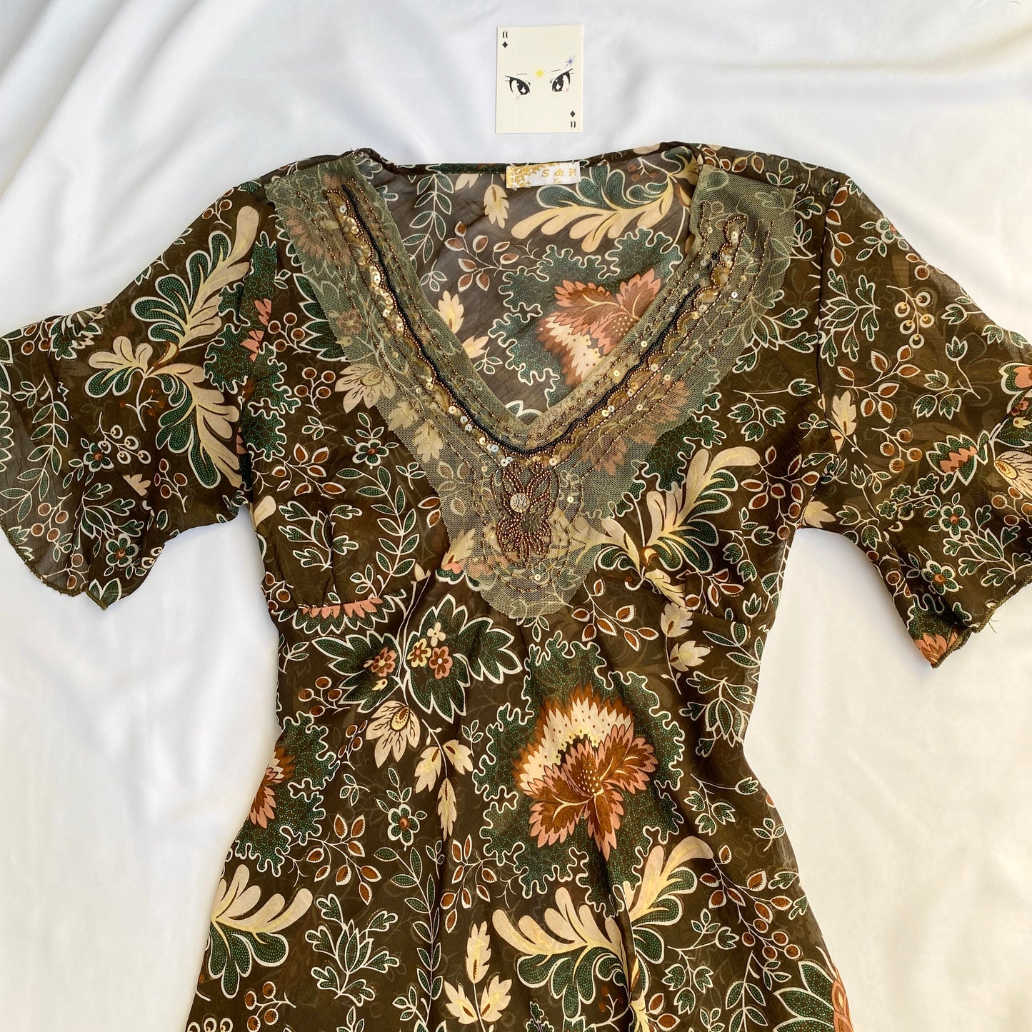 GREEN EMBELLISHED KURTA (Bust : 36-40, Upper Waist : Free)