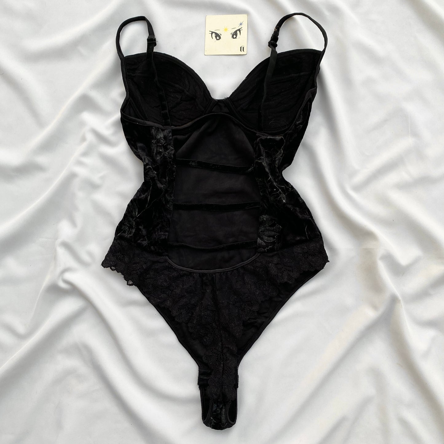 BLACK BUSTIER BODYSUIT