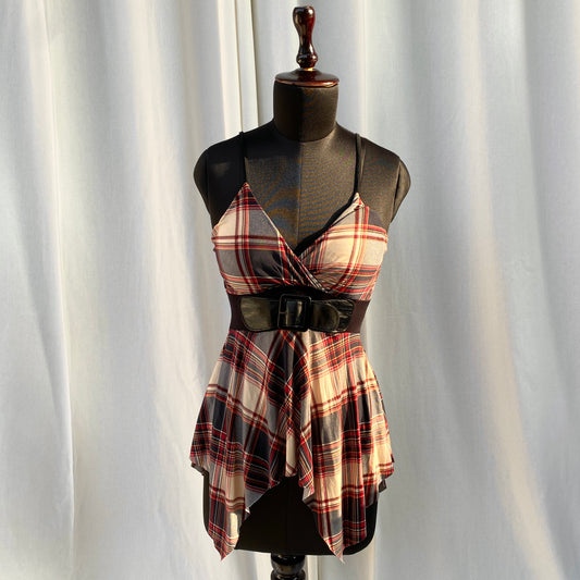 PLAID BABYDOLL TOP (Bust : 30-34, Upper Waist : 24-28)