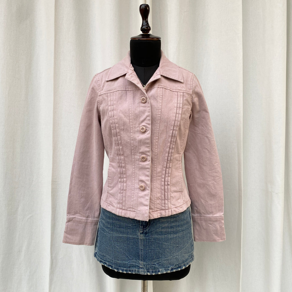 BLUSH PINK DENIM JACKET (Fits XS/S)