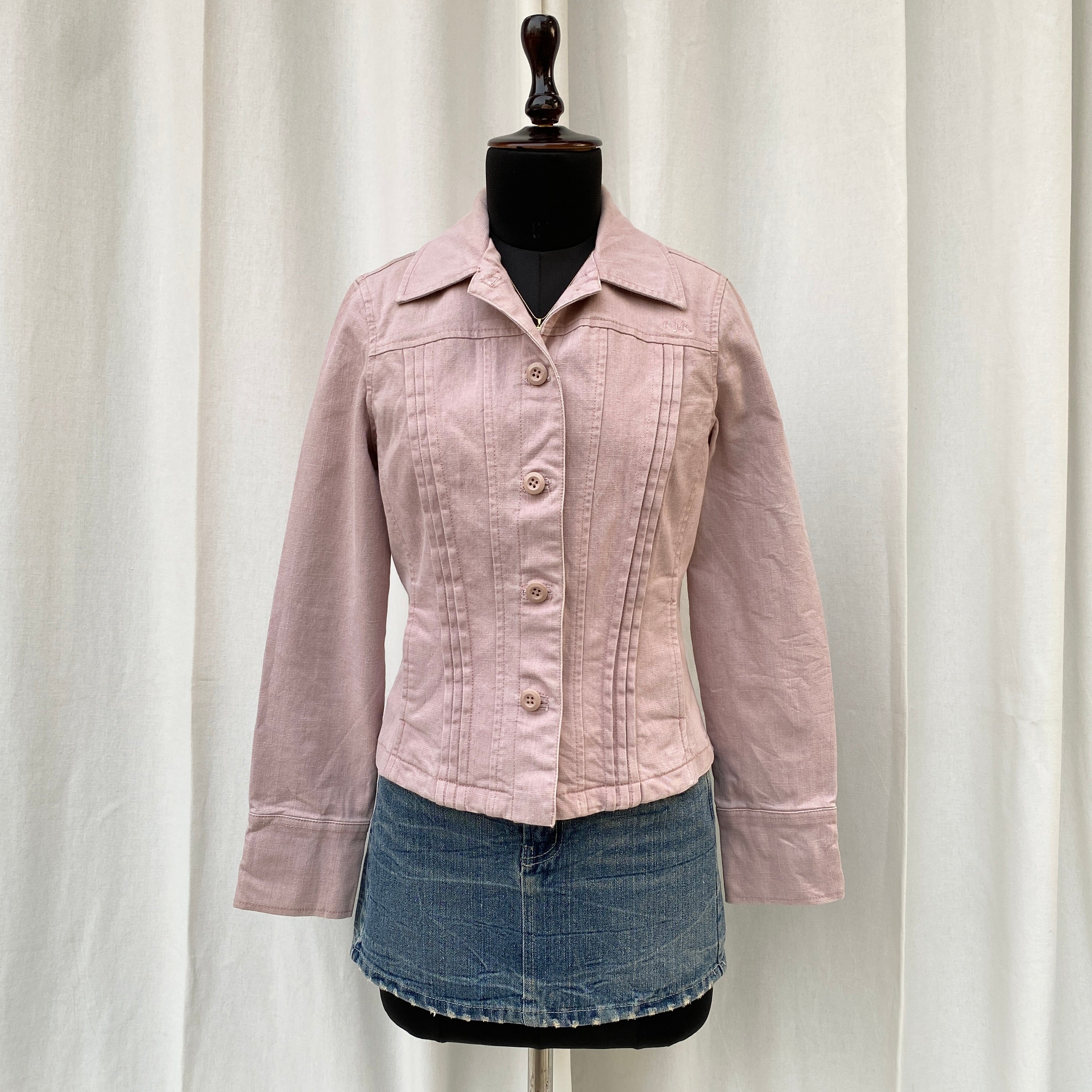 BLUSH PINK DENIM JACKET (Fits XS/S)