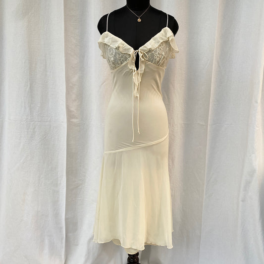 CREAM RUFFLE DRESS FROM URBAN OUTFITTERS (Two sizes)