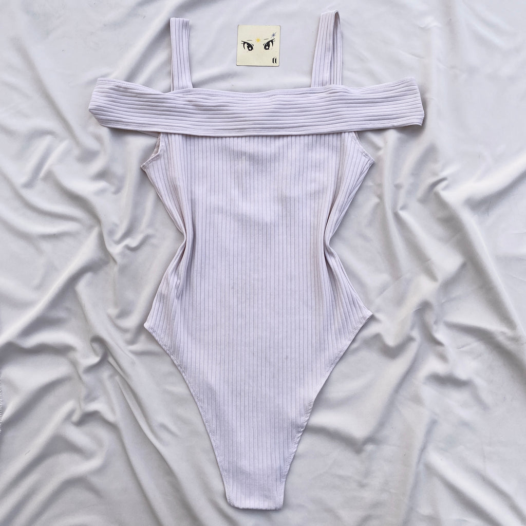 WHITE OFF SHOULDER BODYSUIT (Bust : 30-34, Upper Waist : 26-34)