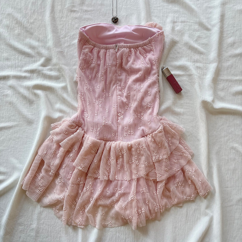 ROSE DRESS IN PINK (Bust : 28-32, Upper Waist : 22-28)