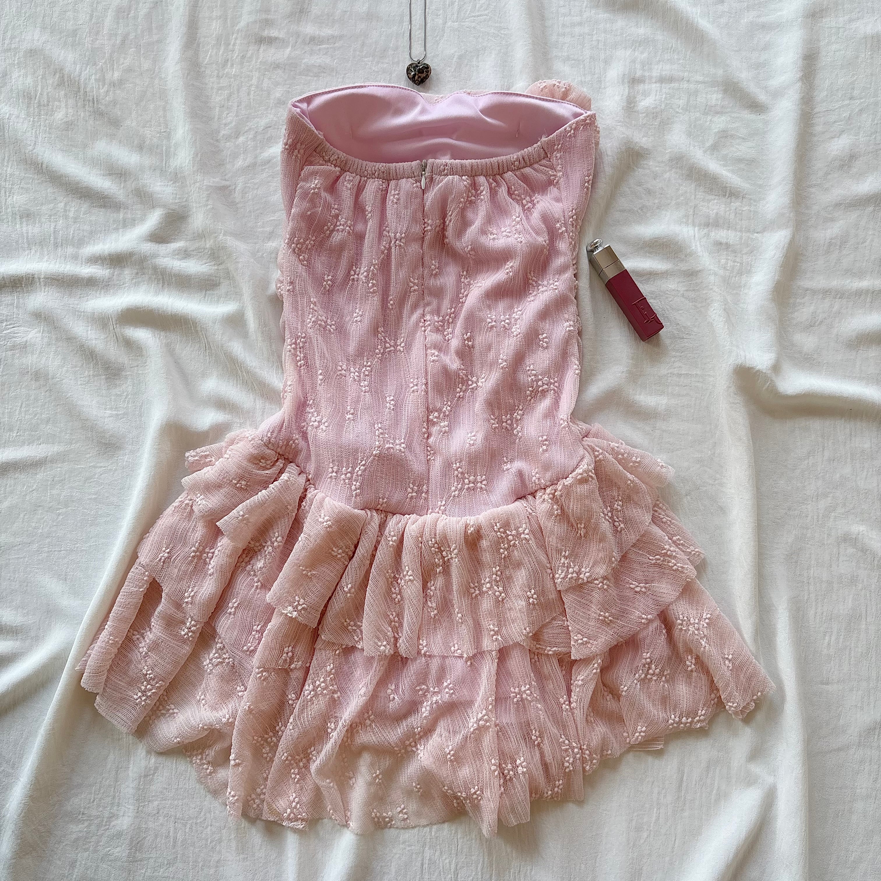ROSE DRESS IN PINK (Bust : 28-32, Upper Waist : 22-28)
