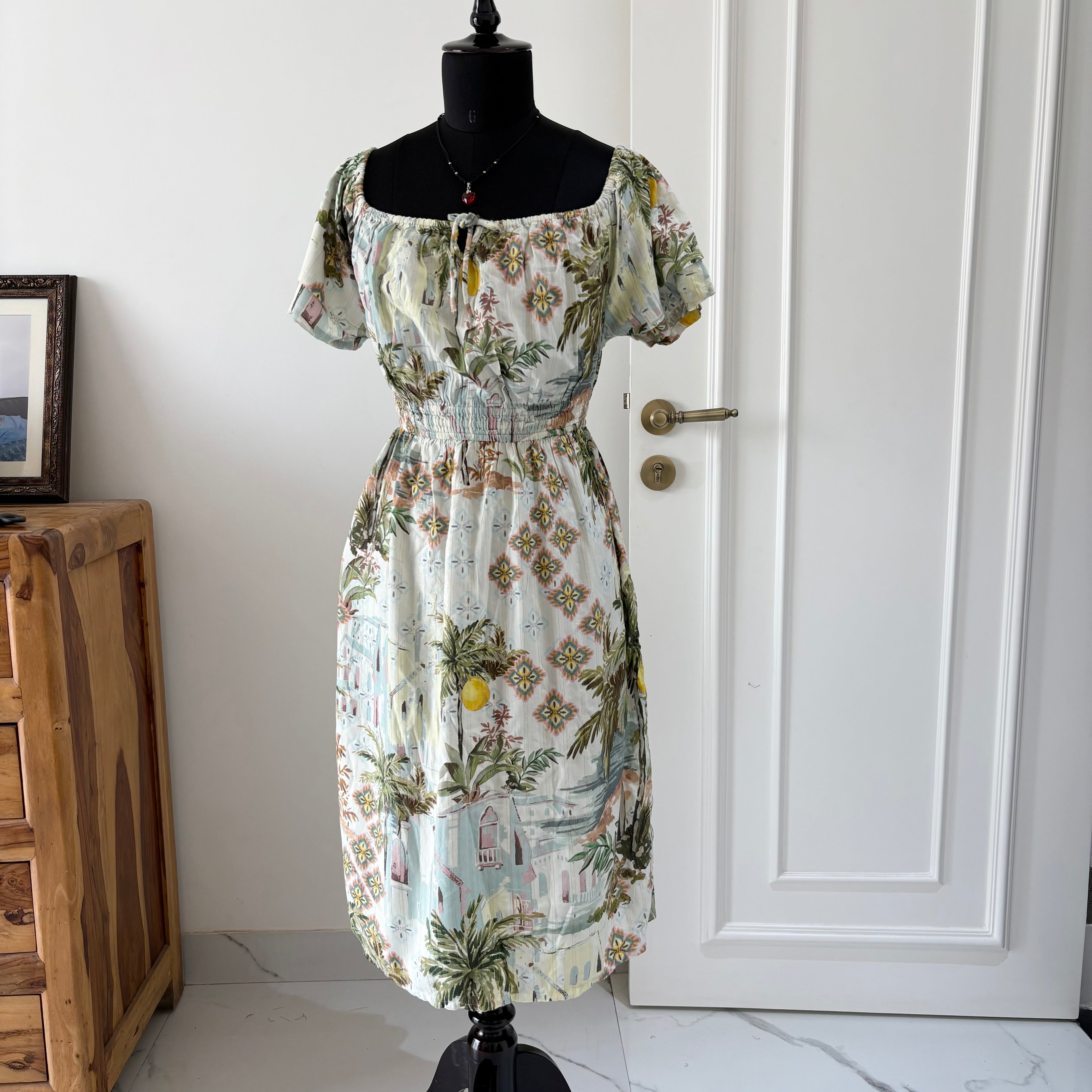 TROPICAL MAXI DRESS (Bust : 34-38, Upper Waist : 28-34)