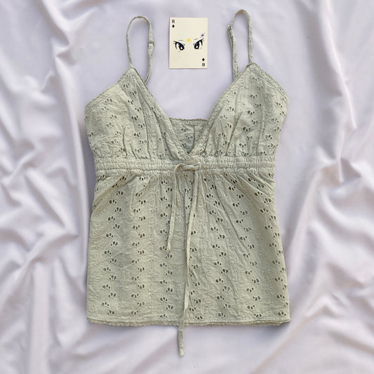SAGE GREEN TOP (BUST : 30-34)