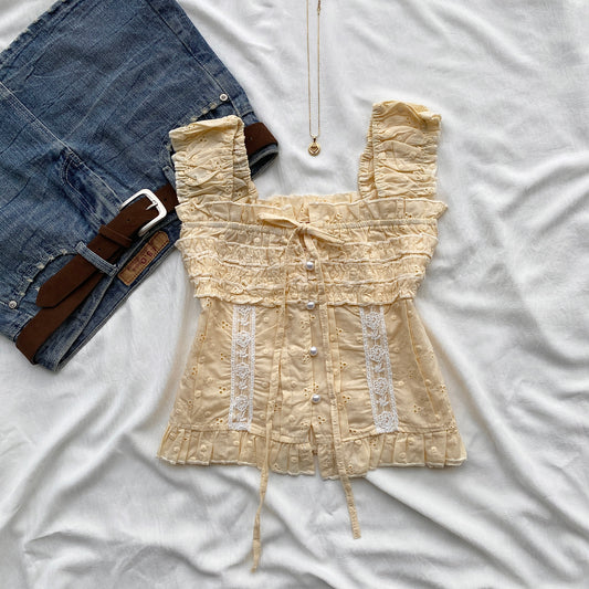 MIMI TOP IN YELLOW (Bust : 28-34, Upper Waist : 23-30)