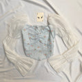 FLORAL BELL SLEEVED TOP (Bust : 28-32, Upper Waist : 24-28)