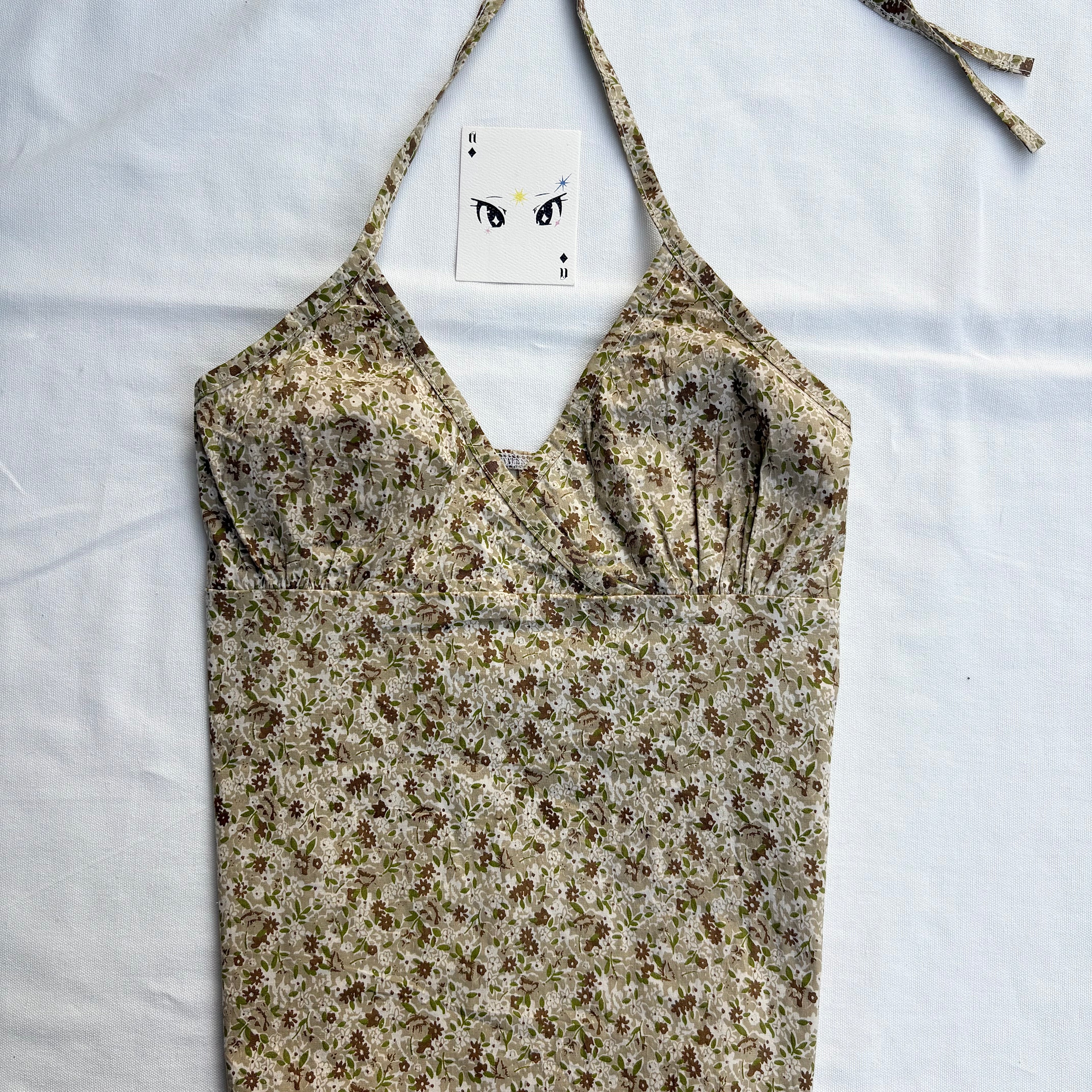 FLORAL HALTER BUSTIER TOP (Bust : 32-34, Upper Waist : 28-32)