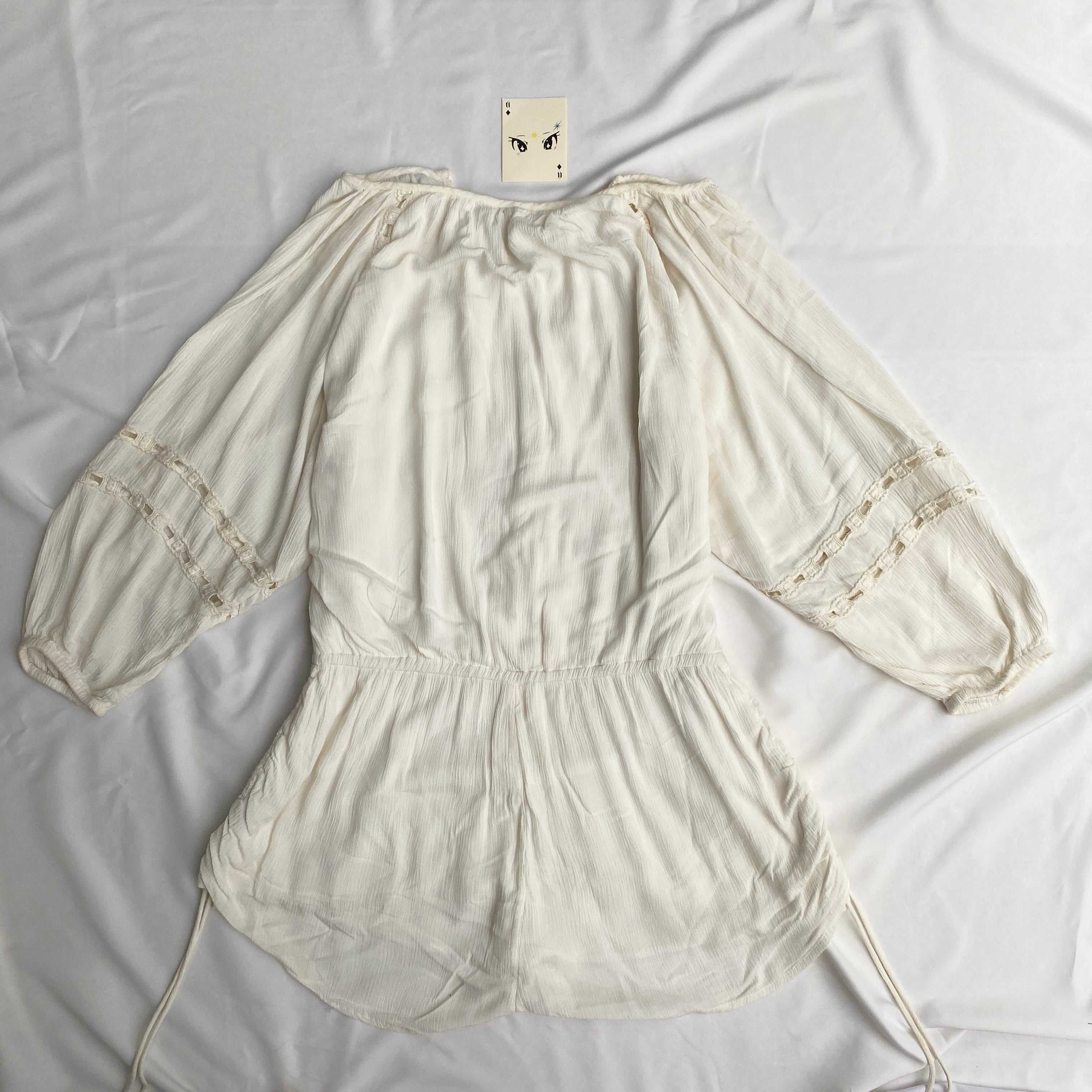 WHITE FESTIVAL ROMPER FROM URBAN OUTFITTERS (Bust : 34-38, Upper Waist : Adjustable)