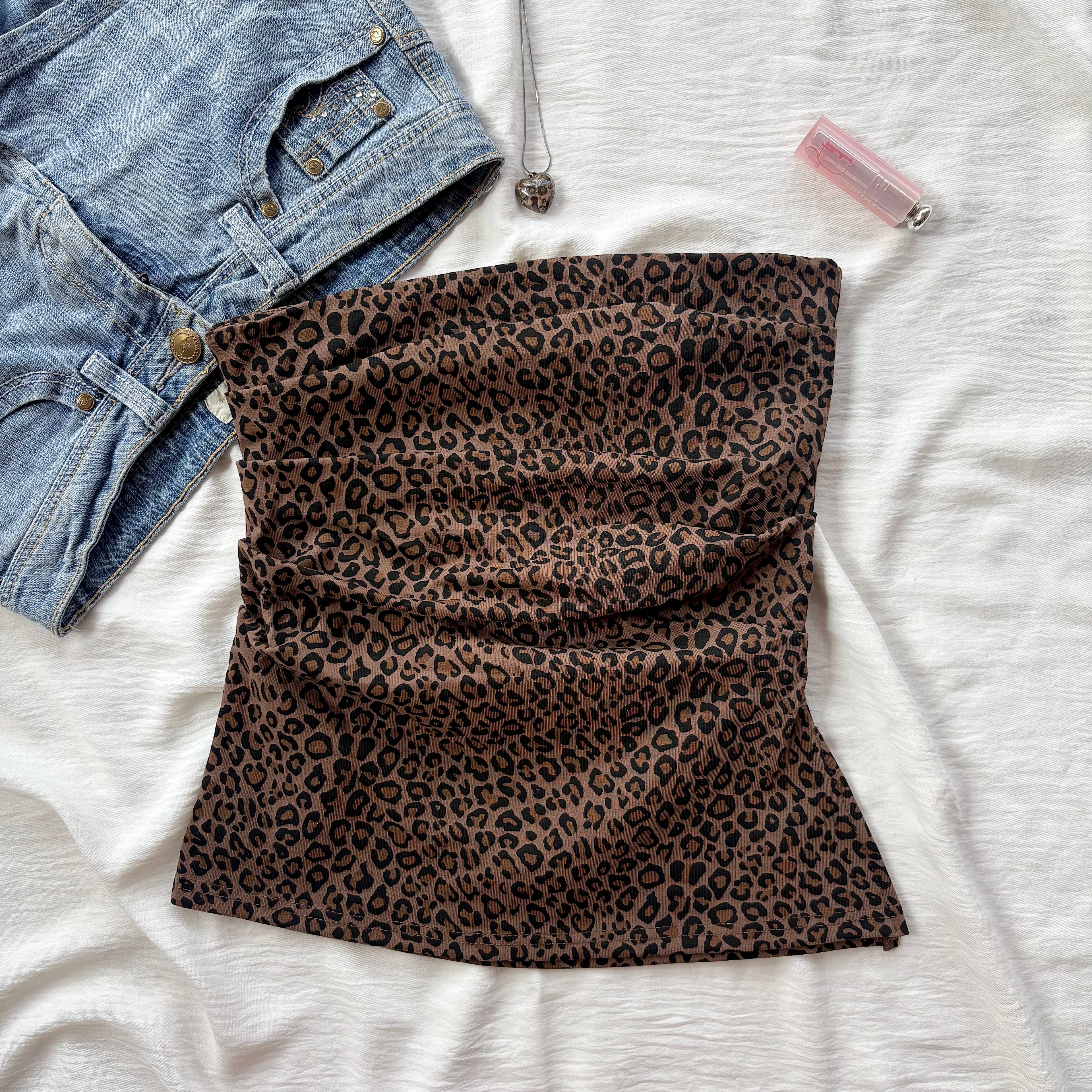 BROWN CHEETAH TOP (Bust : 30-34, Upper Waist : 26-32)