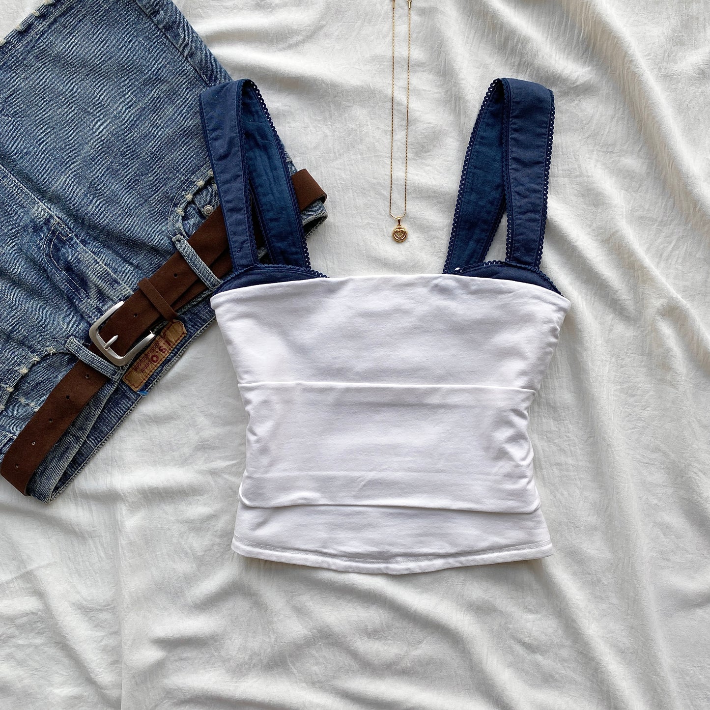 WHITE RUCHED TOP FROM FREE PEOPLE (Two sizes)