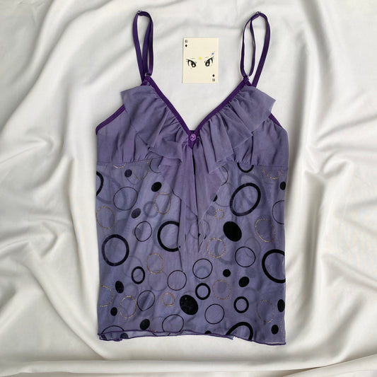 Y2K PURPLE TOP (Bust : 32-34, Upper Waist : Free)