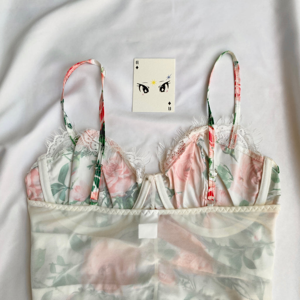 FLORAL BUSTIER (Bust : 36-38, Upper Waist : 32-36)