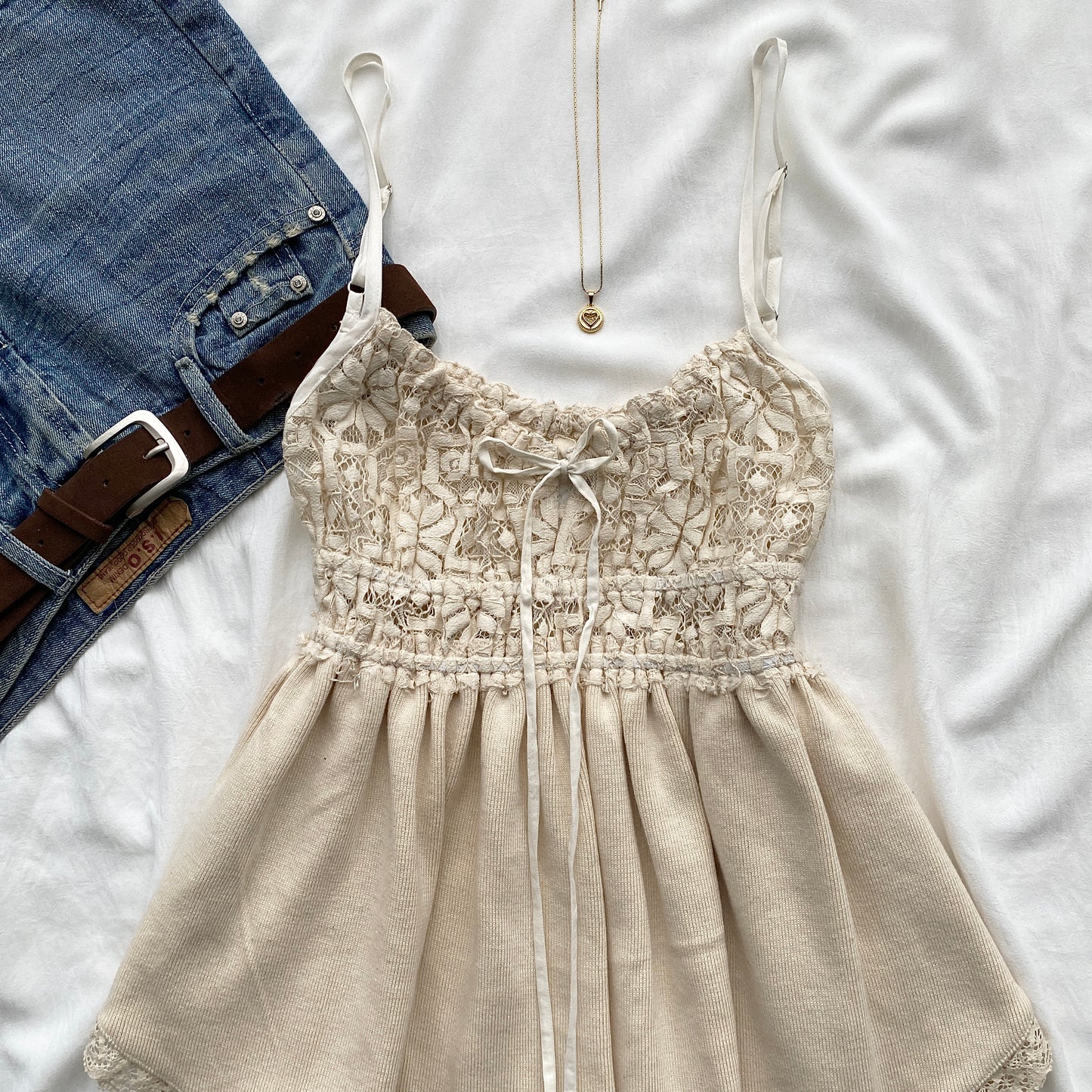 BEIGE BABYDOLL TOP (Bust : 28-32, Upper Waist : 24-28)