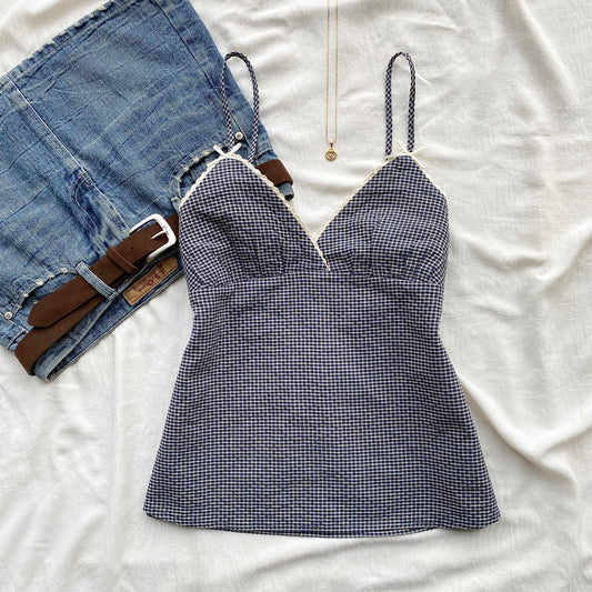 PICNIC DATE CAMI TOP IN NAVY (Sizes available)