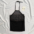 BLACK EMBELLISHED HALTER TOP (Bust : 30-34, Upper Waist : 26-30)