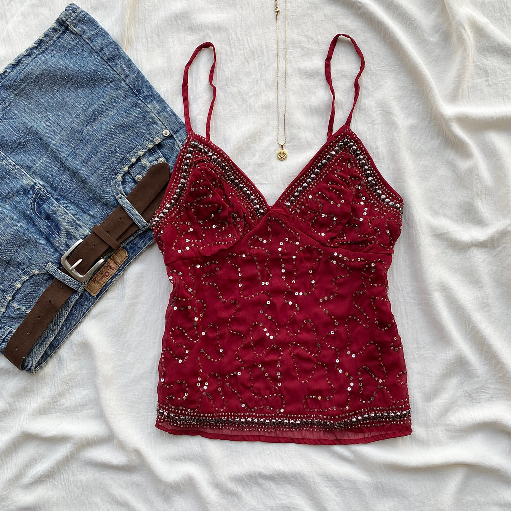 CELESTE TOP in Cherry Red (Sizes available)