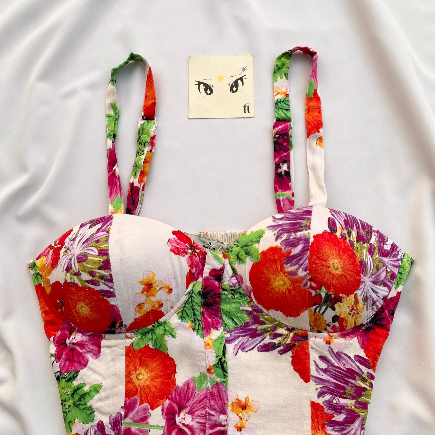 FLORAL BUSTIER TOP (M/L)