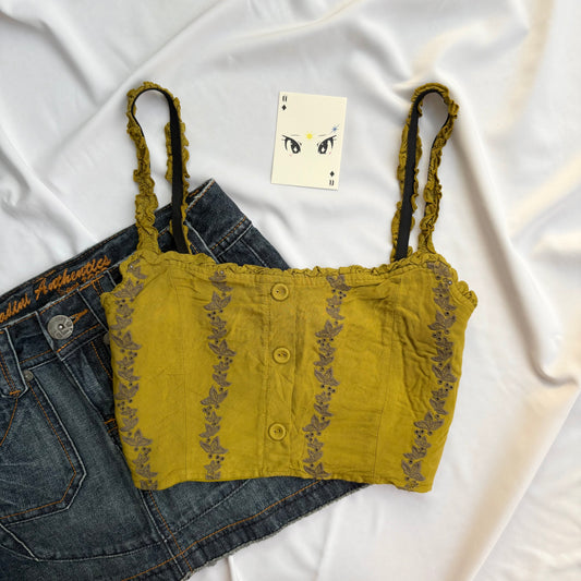 GREEN EMBROIDERED TOP (Bust : 32-34, Upper Waist : 26-29)