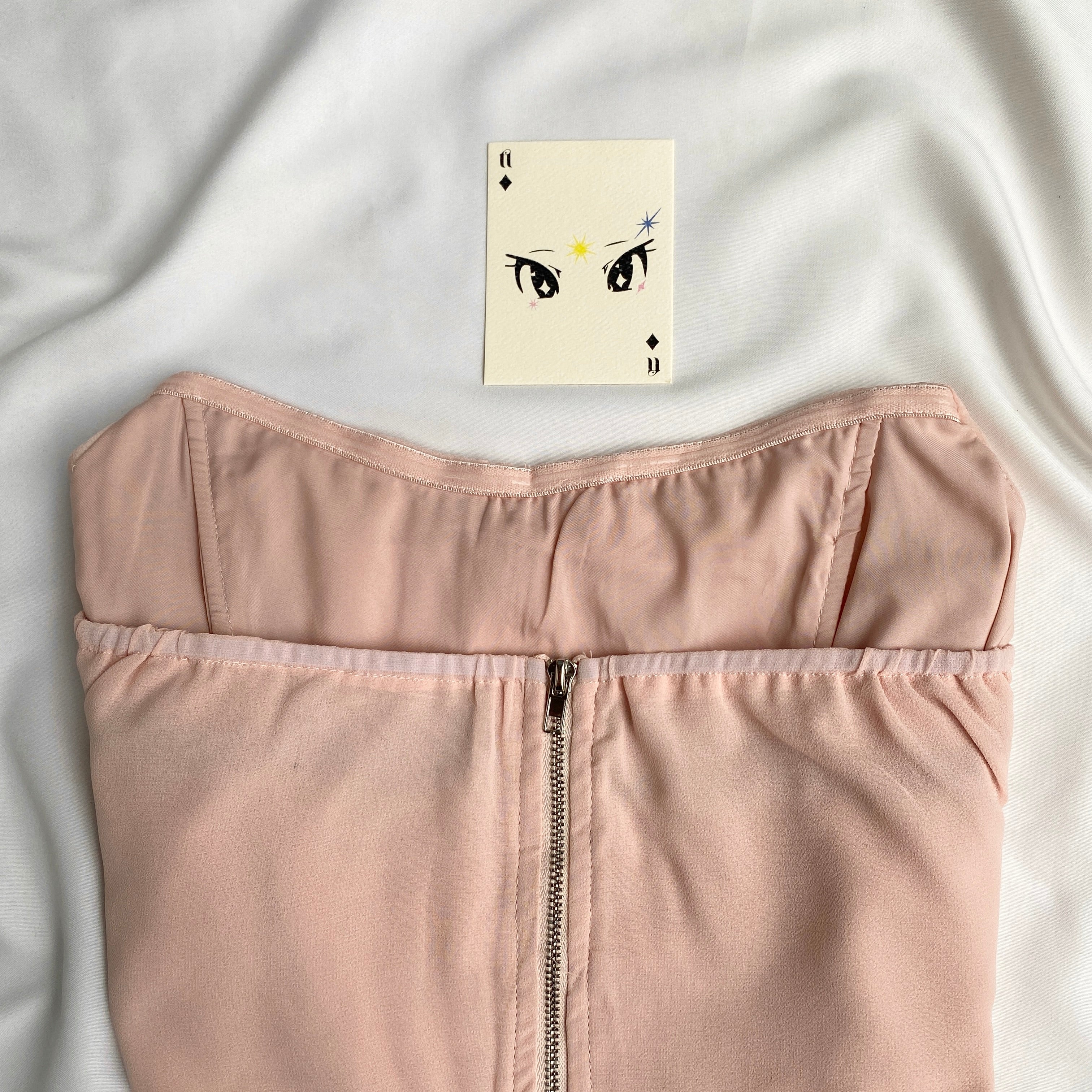 PINK RUCHED CORSET FROM MISGUIDED (Bust : 30-34, Upper Waist : 28-32)